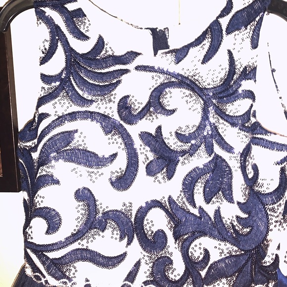 Elegant Dress with Shimmery Sweater - Picture 2 of 7